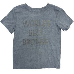 Cat & Jack World’s Best Brother Blue Short Sleeve T Shirt Size 5T